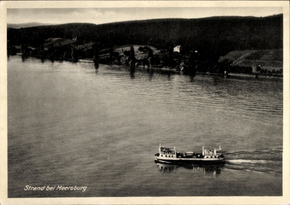 Postcard Meersburg on Lake Constance, aerial photograph