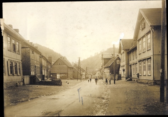 Fot. Wieda Walkenried w górach Harz, fragment ulicy we wsi, ok. 1920 r