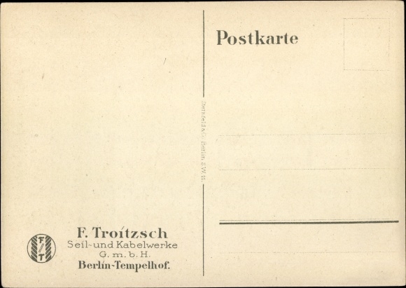 Artist PC Lüdke, E., Berlin Tempelhof, rope and cable works F. Troitzsch, mountain railway