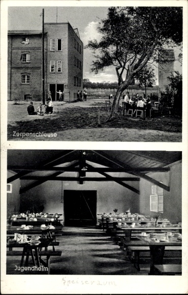 Postcard Zerpenschleuse Wandlitz in der Mark, youth home, interior view