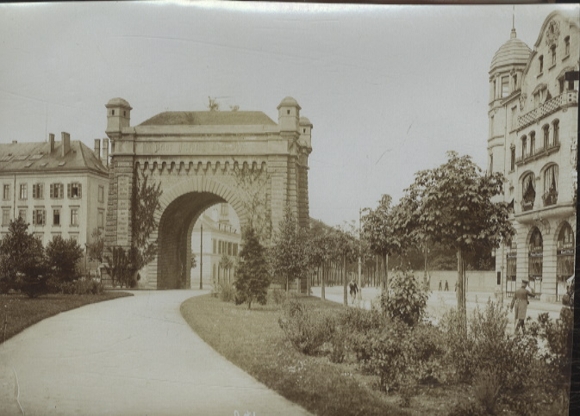 Original photo of Metz on the Moselle in France, Prince Friedrich Karl Gate, around 1900