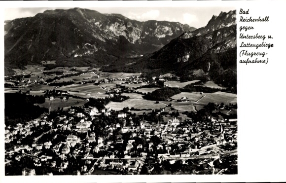 Ak Bad Reichenhall in Oberbayern, Luftaufnahme von  Untersberg, Lattengebirge