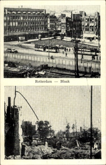 PC Rotterdam South Holland Netherlands, Blaak, ruins, war damage WWII