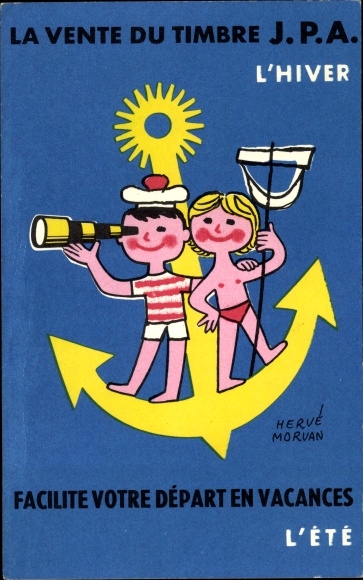 Artist Postcard Morvan, Herve, La Vente du Timbre JPA, Jeunesse au Plein Air, Childcare