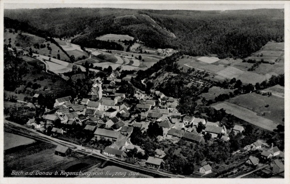 Postcard Bach Aschau im Chiemgau Upper Bavaria, aerial photograph