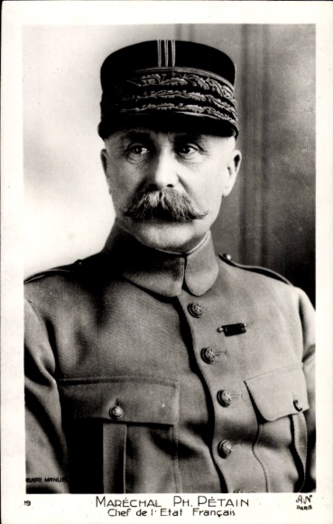 Ak Paris VIII Élysée, maarschalk Pétain, hoofd van de Franse staat