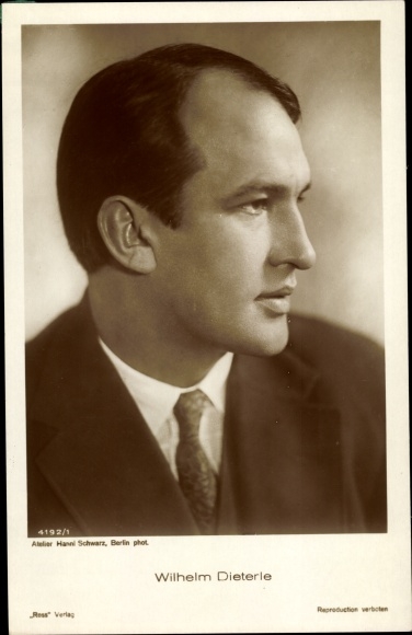 Postcard actor Wilhelm Dieterle, portrait, Ross Verlag 4192 1
