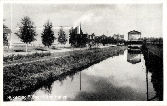 Postcard Nykøbing Falster Denmark, badminton halls
