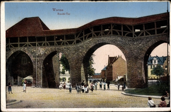 Postcard Worms am Rhein, Rashi Gate
