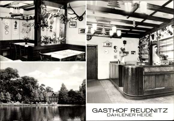 Ansichtkaart Reudnitz Cavertitz, herberg, interieur, toog, Dahlener Heide