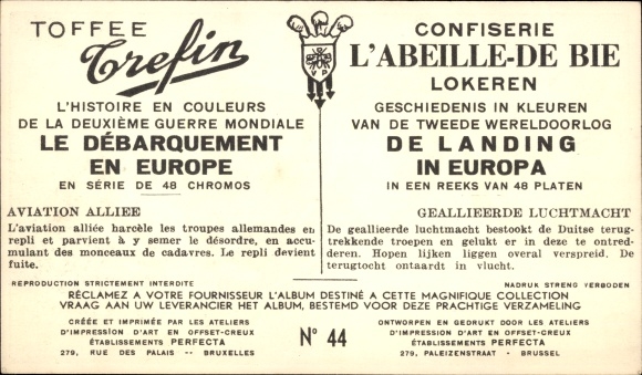 Postcard Reklame, Toffee Crefin, Aviation Alliee, Le Debarquement en Europe No. 44