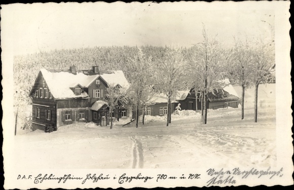 Ak Holzhau Rechenberg Bienenmühle Erzgebirge, DAF Erholungsheim, Winter