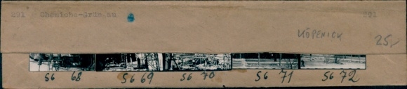 Kontaktabzug Fotos Berlin Köpenick, Chemische Fabrik Grünau, 5 Fotos ca. 4x2 cm