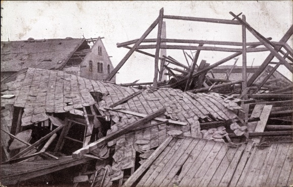Postcard Furth Chemnitz Sachsen, Fritschings Gut, storm disaster 1916