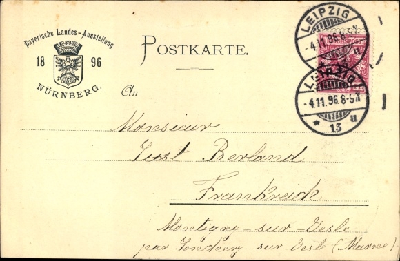 Chromo-Litho Nuremberg in Middle Franconia, Bavarian State Exhibition 1896