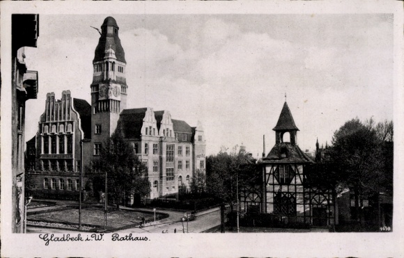 Postcard Gladbeck in Westphalia, Town Hall