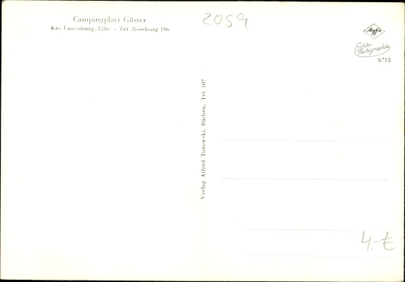 Postcard Güster in Lauenburg, campsite, landscape