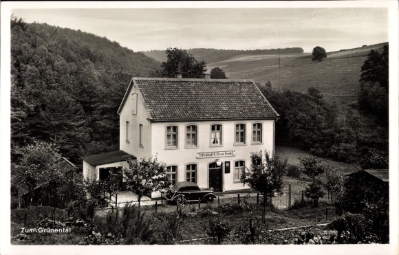 Postcard Grünental Schalksmühle in the Sauerland, economy to the Grünental, owner Willi vom Brocke