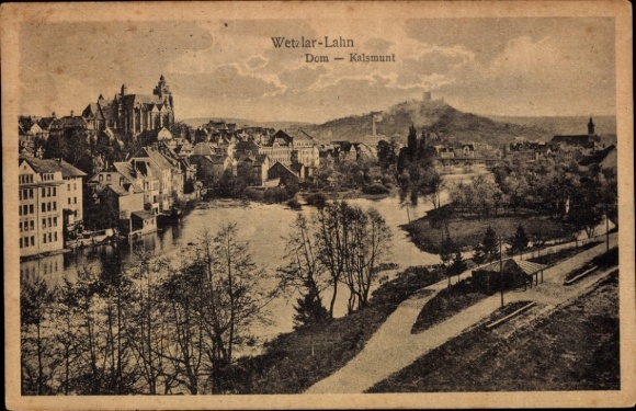 Postcard Wetzlar an der Lahn, Wetzlar-Lahn, Dom-Kalsmunt, river landscape, city view