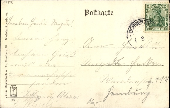Ansichtkaart Stadsdeel Hamburg noord Langenhorn Ochsenzoll, straatdeel