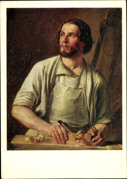 Artist Postcard Pobow, WA, Carpenter