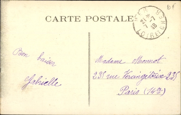 Postcard Mer Loir et Cher, Place de la Halle and Rue du Pont