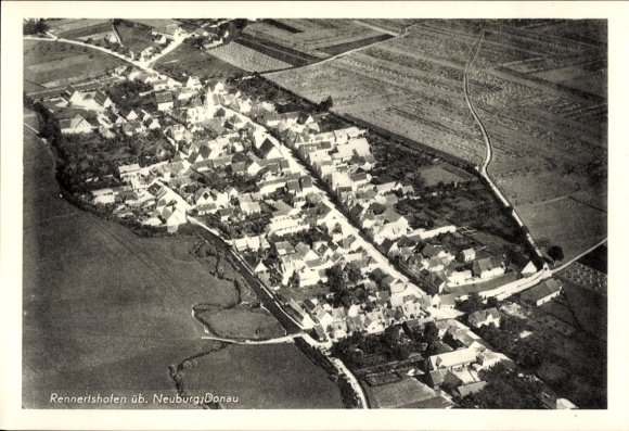 Postcard Rennertshofen in Upper Bavaria, aerial photograph