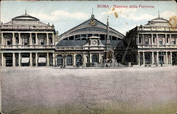 Postcard Roma Rome Lazio, train station