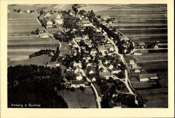 Postcard Amberg in Swabia, near Buchloe, aerial photograph