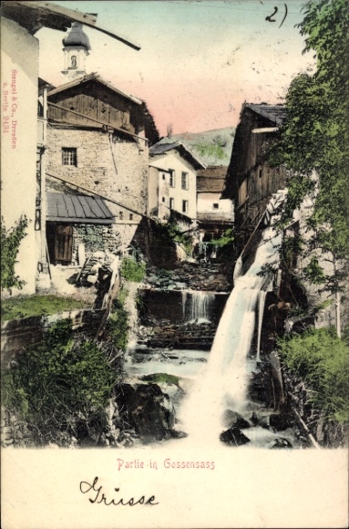 Postcard Gossensaß Brenner Brennero South Tyrol, partial view