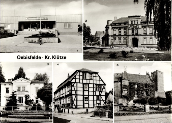 KP Oebisfelde w Saksonii Anhalt, dom handlowy, Jägerhof, przedszkole, apteka, zamek