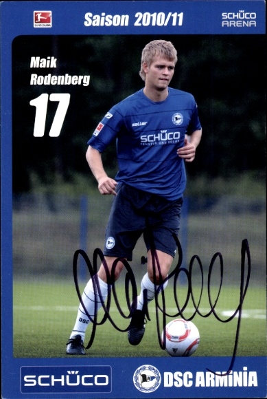 Autograph card footballer Maik Rodenberg, DSC Arminia Bielefeld, autograph
