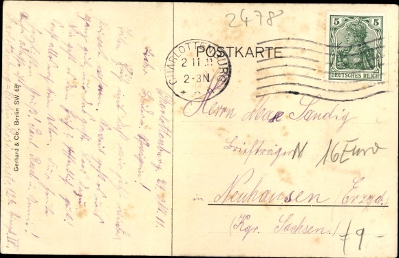 Postcard Berlin Lichtenberg, residential buildings of the consumer cooperative, Rittergutstrasse 22