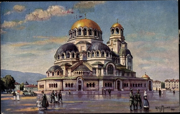 Artist Postcard Moralt, Willy, Sofia Bulgaria, Cathedral, Dr. von Radoslavoff, Colonial Warrior Thanks