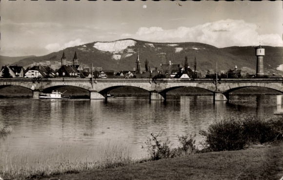 Ak Ladenburg am Neckar Baden, Neckarbrücke, Stadt