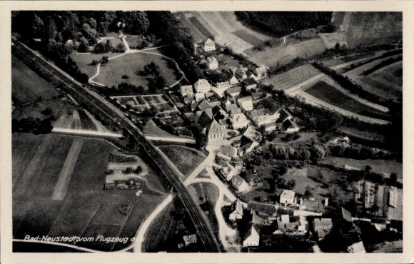 Postcard Bad Neustadt an der Saale Lower Franconia, aerial photograph