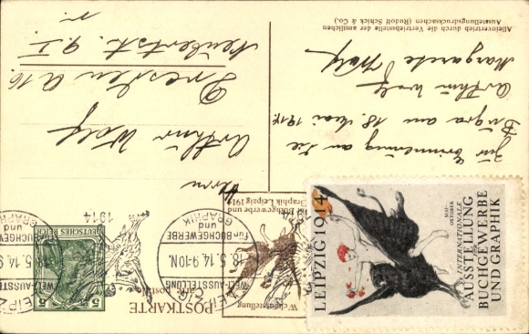 Artist Postcard Klinger, M., Leipzig in Saxony, Adolf Menzel, World Exhibition Book Trade Graphic Arts 1914