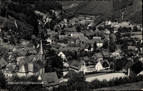 Postcard Bilstein Lennestadt in the Sauerland, panorama of the place