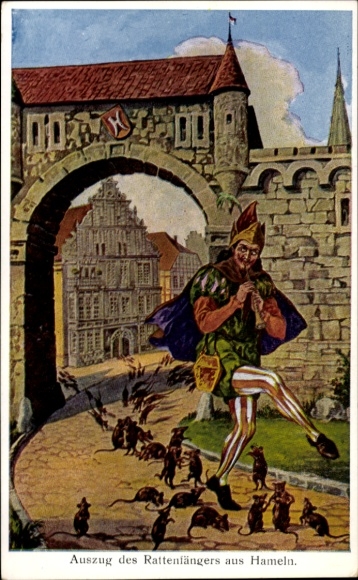 Kunstenaar Ak Fragment uit de Rattenvanger van Hamelen