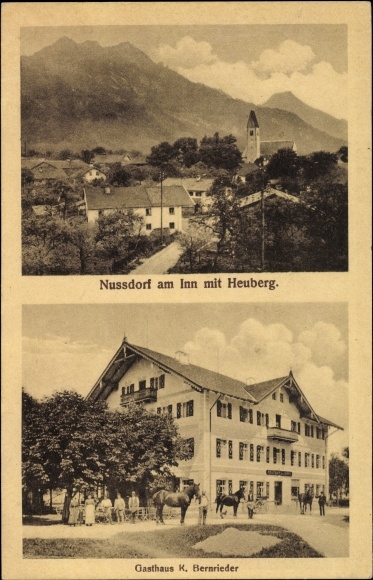 PC Nußdorf am Inn in the district of Rosenheim, Upper Bavaria, Heuberg, church, inn K. Bernrieder