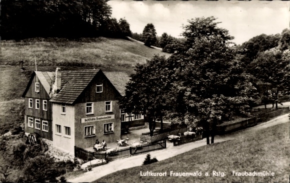 Postcard Frauenwald am Rennsteig Ilmenau in Thuringia, climatic health resort, Fraubachmühle, hotel, nature