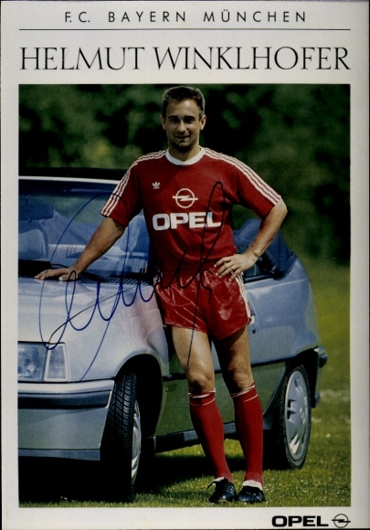 Autograph card Helmut Winklhofer, FC Bavaria Munich, Opel, autograph