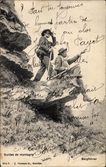 Postcard Switzerland, mountain guide