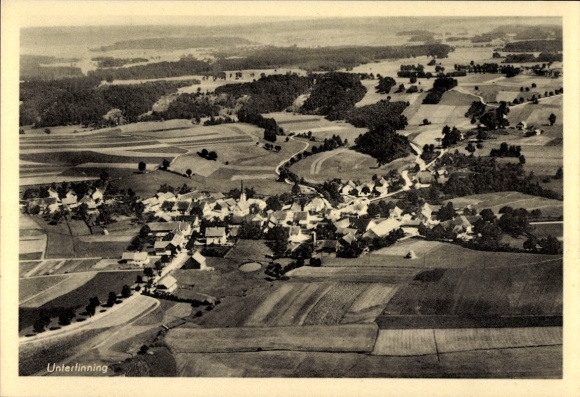 Postcard Untertinning, aerial photograph