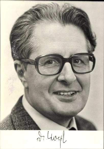 Photo Postcard Jochen Vogel, SPD Chairman, portrait, autograph