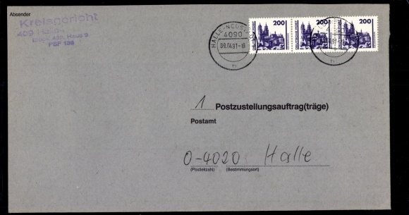 Michel nr 3351 (3) w sprawie nakazu doręczenia pocztowego, Sąd Rejonowy w Halle/Saale