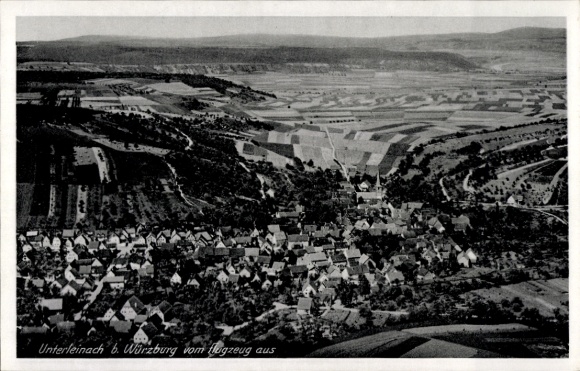 Postcard Unterleinach Leinach in Lower Franconia, aerial photograph
