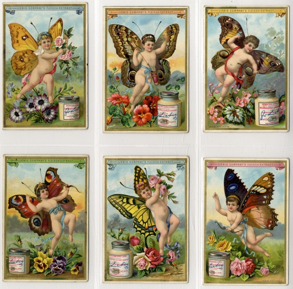 Liebig Bilder Series A 192 Butterflies III (cupids with wings) 1891
