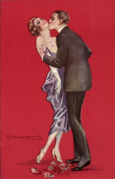 Artist Postcard Bompard, Sergio, Lovers