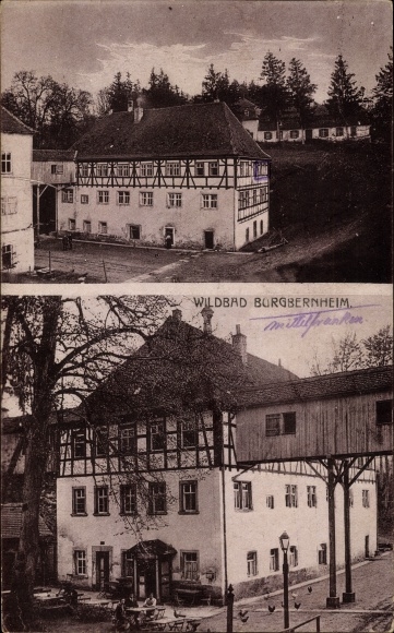 Postcard Burgbernheim Middle Franconia Bavaria, half-timbered house